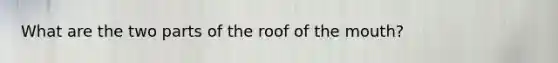 What are the two parts of the roof of the mouth?