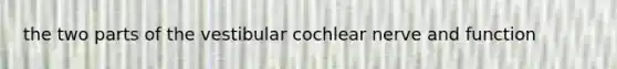 the two parts of the vestibular cochlear nerve and function