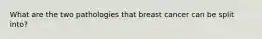 What are the two pathologies that breast cancer can be split into?