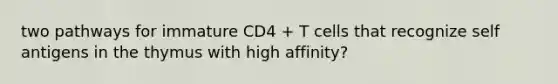 two pathways for immature CD4 + T cells that recognize self antigens in the thymus with high affinity?