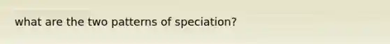 what are the two patterns of speciation?