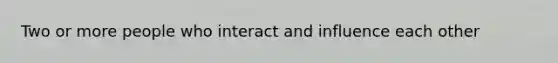 Two or more people who interact and influence each other