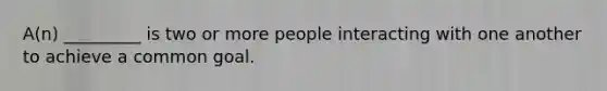 A(n) _________ is two or more people interacting with one another to achieve a common goal.