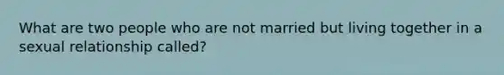 What are two people who are not married but living together in a sexual relationship called?