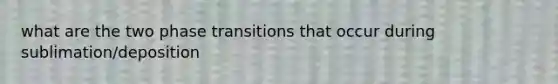 what are the two phase transitions that occur during sublimation/deposition