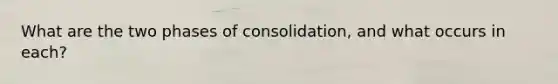 What are the two phases of consolidation, and what occurs in each?