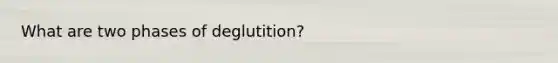 What are two phases of deglutition?