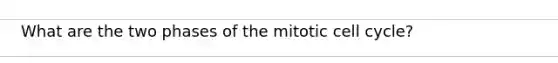 What are the two phases of the mitotic cell cycle?