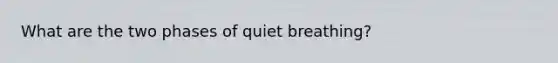 What are the two phases of quiet breathing?