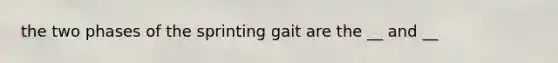 the two phases of the sprinting gait are the __ and __