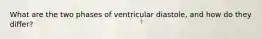 What are the two phases of ventricular diastole, and how do they differ?