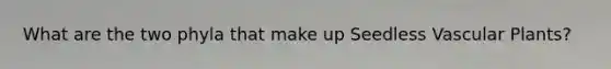 What are the two phyla that make up Seedless Vascular Plants?