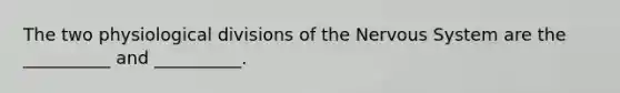 The two physiological divisions of the Nervous System are the __________ and __________.