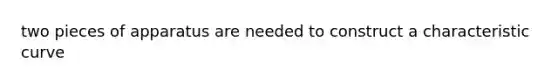 two pieces of apparatus are needed to construct a characteristic curve