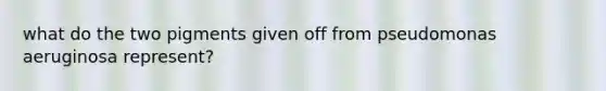 what do the two pigments given off from pseudomonas aeruginosa represent?