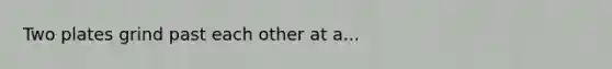 Two plates grind past each other at a...