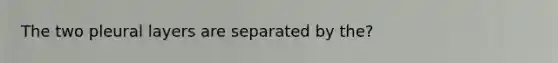 The two pleural layers are separated by the?