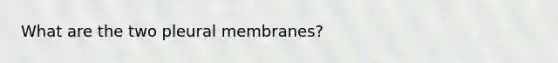 What are the two pleural membranes?