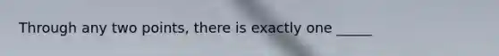 Through any two points, there is exactly one _____
