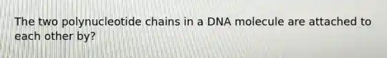 The two polynucleotide chains in a DNA molecule are attached to each other by?