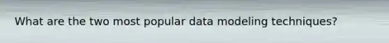 What are the two most popular data modeling techniques?