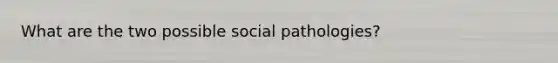 What are the two possible social pathologies?