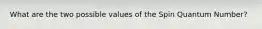 What are the two possible values of the Spin Quantum Number?
