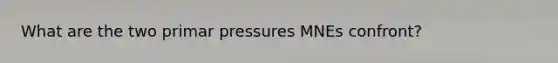 What are the two primar pressures MNEs confront?