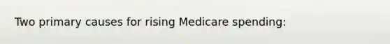 Two primary causes for rising Medicare spending: