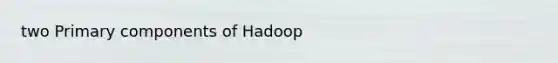 two Primary components of Hadoop