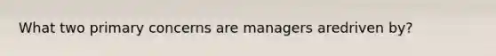 What two primary concerns are managers aredriven by?