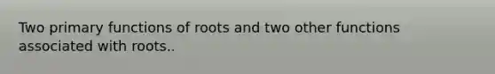 Two primary functions of roots and two other functions associated with roots..