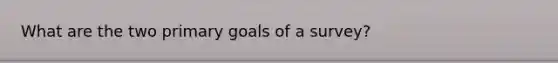 What are the two primary goals of a survey?