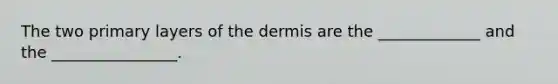 The two primary layers of the dermis are the _____________ and the ________________.