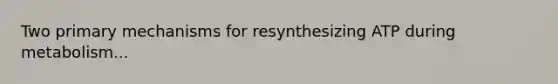 Two primary mechanisms for resynthesizing ATP during metabolism...