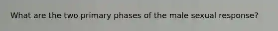 What are the two primary phases of the male sexual response?