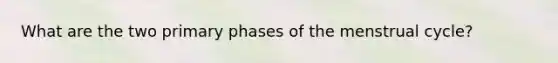 What are the two primary phases of the menstrual cycle?