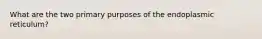 What are the two primary purposes of the endoplasmic reticulum?
