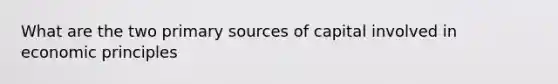 What are the two primary sources of capital involved in economic principles