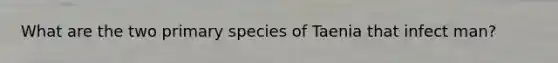 What are the two primary species of Taenia that infect man?