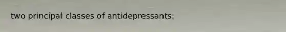 two principal classes of antidepressants: