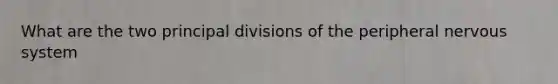 What are the two principal divisions of the peripheral nervous system