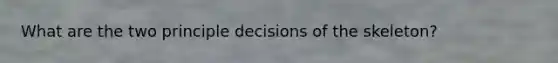 What are the two principle decisions of the skeleton?