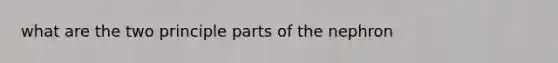 what are the two principle parts of the nephron