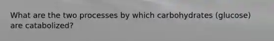 What are the two processes by which carbohydrates (glucose) are catabolized?