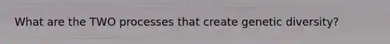 What are the TWO processes that create genetic diversity?