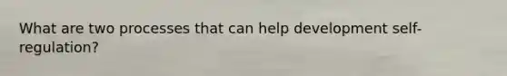 What are two processes that can help development self-regulation?