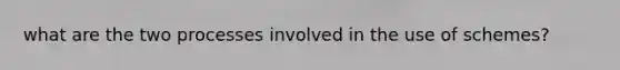 what are the two processes involved in the use of schemes?