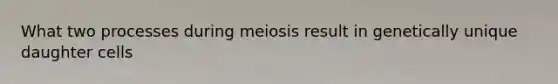 What two processes during meiosis result in genetically unique daughter cells