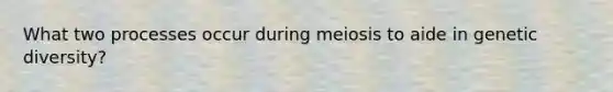 What two processes occur during meiosis to aide in genetic diversity?